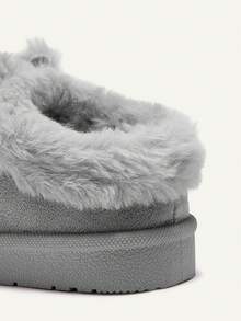 Cozy Pixies Girls Bow Decoration Grey Fashion Warm Winter Slippers For Outdoor Leisure Activities And Daily Home Wear - Grey - View 7