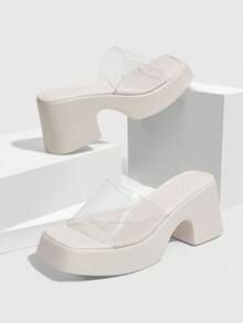 HighSole 时尚果冻凉鞋春夏季度假鞋夏季派对坏蛋别致华丽风格春季鞋春假复活节 - 無色 - 查看 11