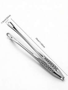 1PC Stainless Steel BBQ Tongs - Multifunctional Cooking Utensil For Kitchen & Camping - Silver - View 10