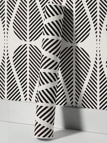 1PC Black White Diagonal Geometric Line Teardrop Pattern Self Adhesive Peel And Stick Removable Wallpaper Sticker For Cabinet Countertop Bedroom Kitchen Wall Decoration Living Room Furniture Wardrobe Door Surface Covering - multicolor - View 9