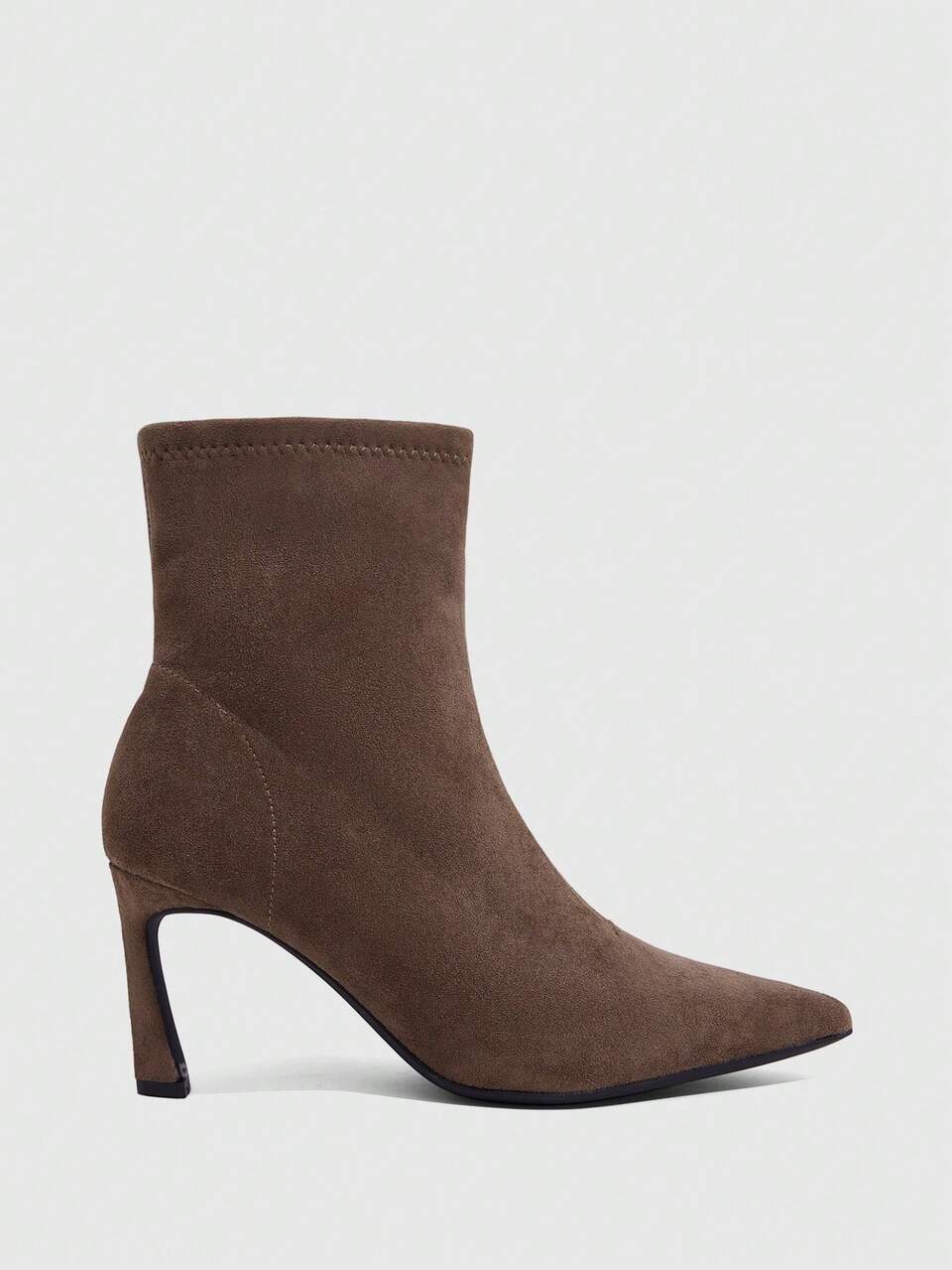 CUCCOO SZL Pointed Toe Suede Thin Heel Elastic High Heel Commuter Women's Boots Versatile Daily Fall Shoes