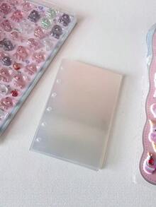 Álbum de almacenamiento de pegatinas, 20 hojas de PET transparente de una sola cara con páginas interiores desprendibles, libro de colección de pegatinas y cinta washi para diario - Color - Ver 9