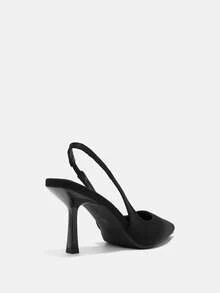 Bholvia Ladies Pointed Back Strap Slingback Low Vamp Spring Shoes Work Shoes Suede Shoes Rear Strap Shoes Black - Black - View 8