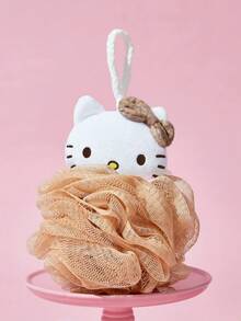 HELLO KITTY AND FRIENDS | SHEIN Cute  Bath Brushes, Bath Sponges, And Ultra-Soft Foaming Nets With Fun, Oversized Designs For Bathing, Complete With A Hanging Rope. - coffee color - View 4