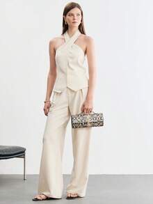 SHECARRY Women's Fashionable Simple Versatile Classic Snake Pattern Faux Leather Gold Buckle Handbag, For Dating, Daily Life, Afternoon Tea, Party, Banquet - Khaki snake pattern - View 9