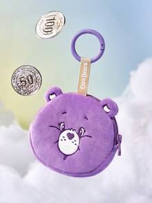 SHEIN X Care Bears 1個可愛卡通零錢包，立體造型，可收納硬幣、卡片、鑰匙等小物，可掛在包包上 - 紫色 - 查看 1