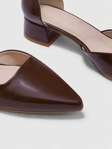CUCCOO BIZCHIC Fashion Versatile Commute Pointed Toe Chunky High Heel Pumps - Coffee Brown - View 8