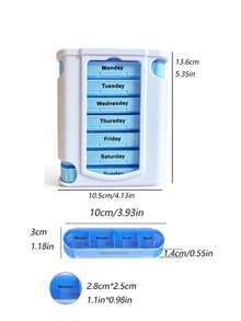 7-Day Stackable Pill Box, 4 Times Daily Compartment Travel Medicine Organizer For Vitamins & Medication, Ideal Gift For Elderly - Multicolor - View 5