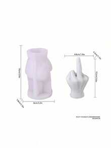 Hand Gesture Silicone Candle Mold Reusable Craft Kit For DIY Wax Sculpture Car Dashboard Decor Abstract Art Resin Casting Molding Kit Heat Resistant Creative Gift Idea - White - View 8