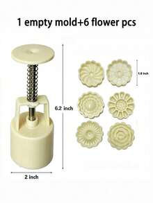 Hand Pressed Mooncake Mold Set ABS Mid Autumn Festival, Mung Bean Cake, DIY Dessert - Beige - View 8
