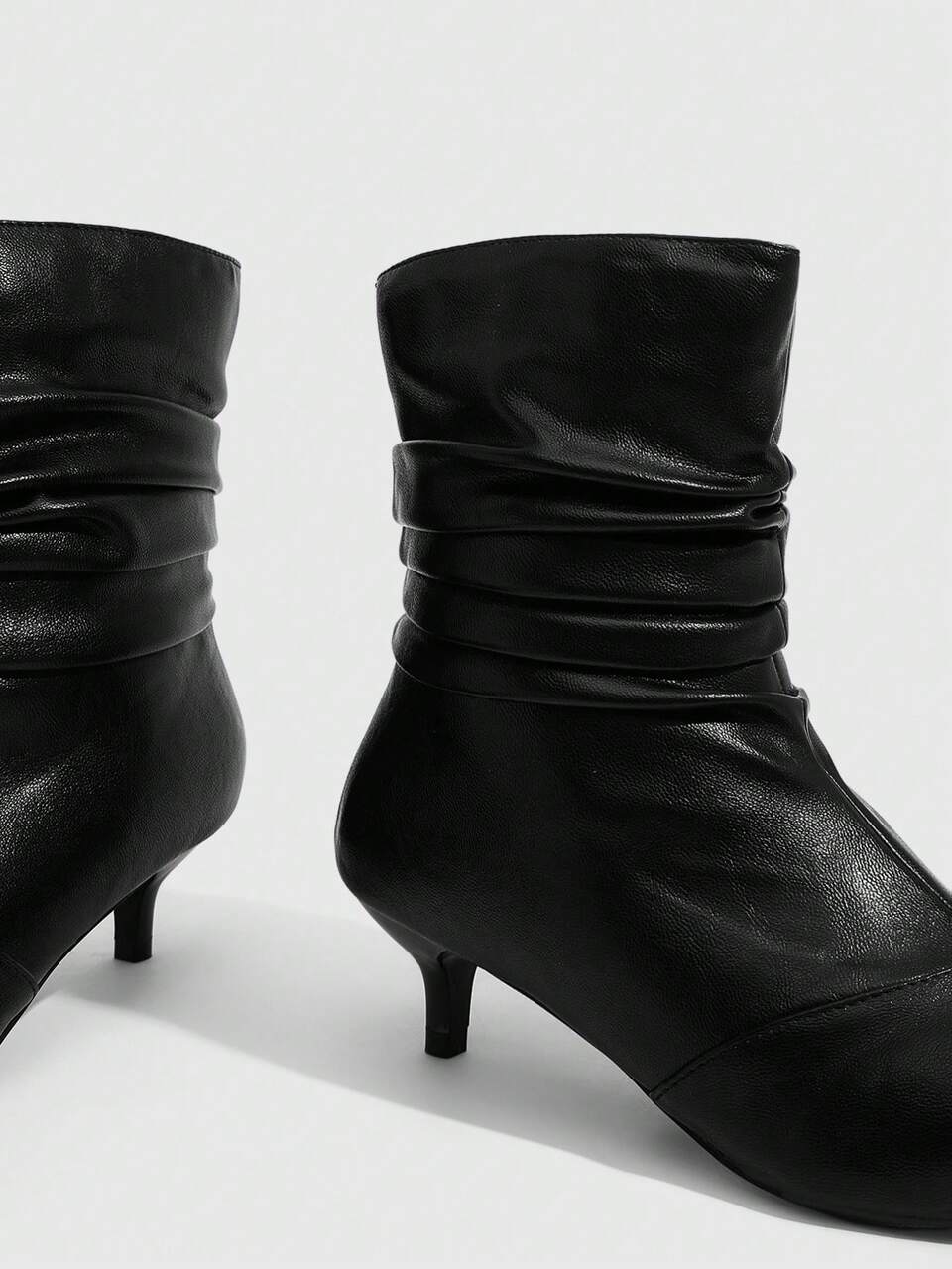 CUCCOO SZL Ladies Comfortable Casual Stiletto Black Autumn And Winter High Heel Boots Fall Shoes
