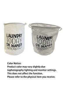 1pc Polyester Laundry Basket, Modern Letter Graphic Laundry Basket For Home Laundry Hamper, Washing Basket Bathroom Organizer, Basket, Storage Basket, Foldable Laundry Basket - Beige - View 7