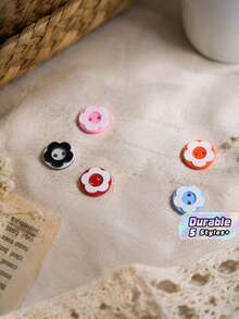Round Resin Buttons-Versatile Decorative Fasteners For Sweaters And Shirts; Ideal For Kindergarten Children's DIY Crafts And Button Art. - 100pcs - View 1