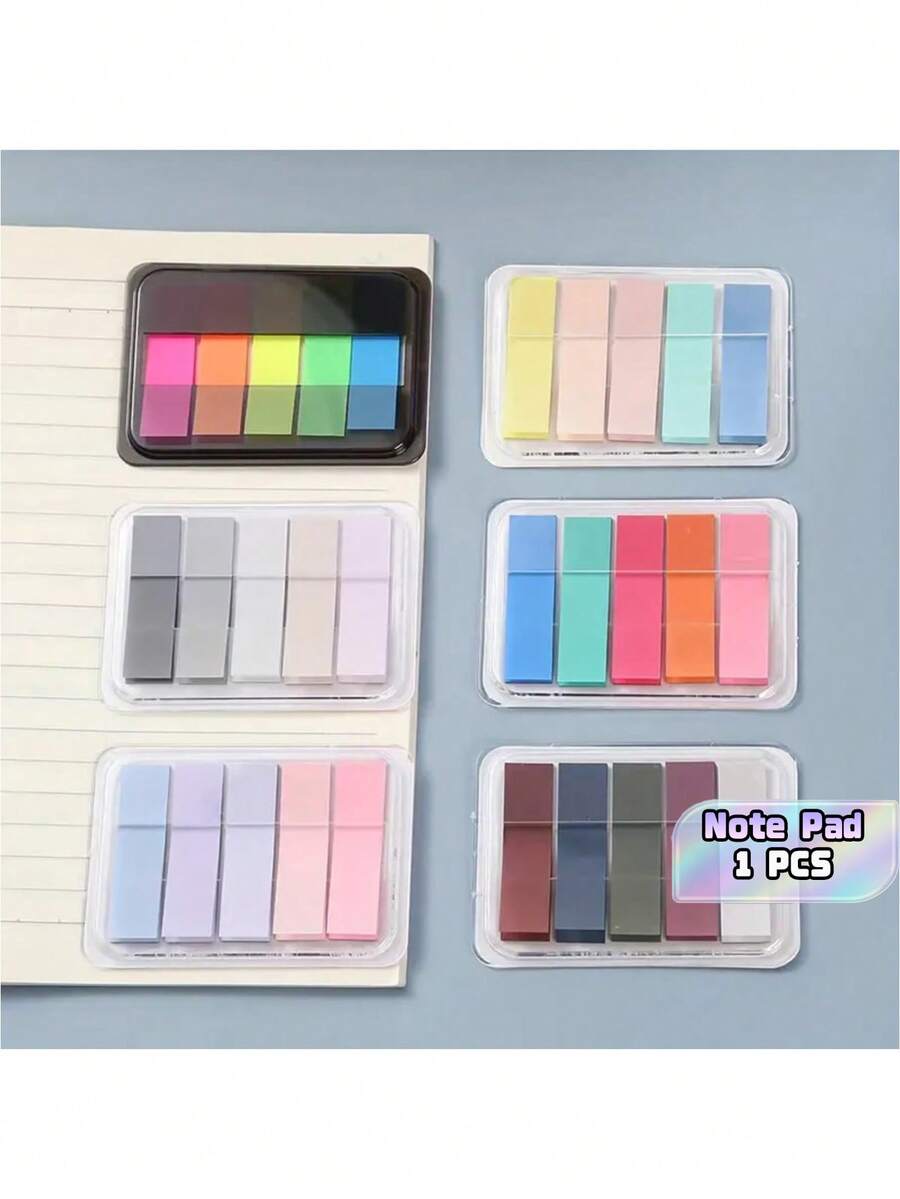 1/6 Buah Stiker Indeks Hewan Peliharaan Fluorescent Berwarna, Dengan Catatan Kotak yang Dapat Digambar Berwarna Morandi, Perlengkapan Sekolah, Musim Kembali ke Sekolah - MultiWarna - View 1