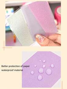 Color Gradient Pearlescent Pull‑Out Sticky Notes, Adhesive, High‑Capacity, Marker Tabs, Expandable Notes, Error‑Correction Notes, Message Notes, Waterproof - one-size - View 9