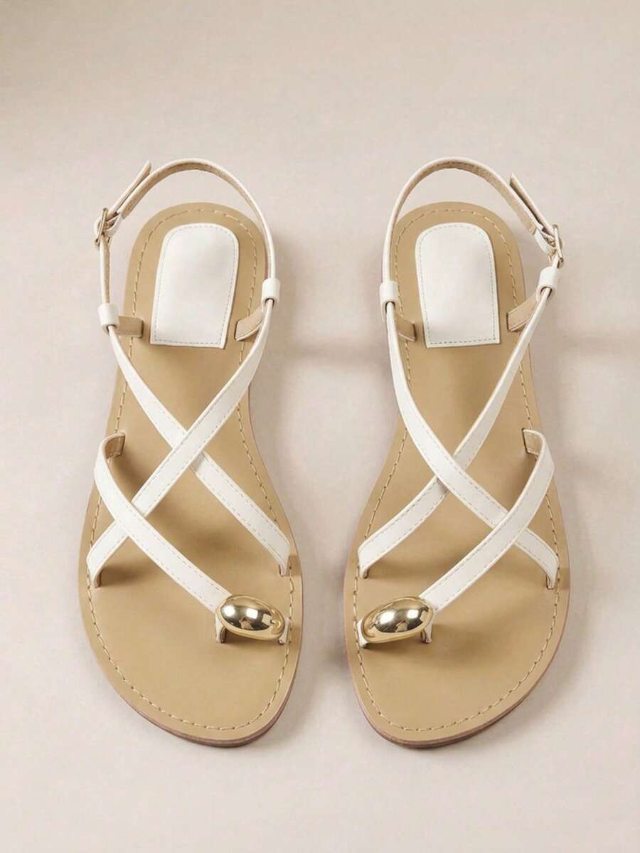 HighSole Women's Fashion Casual Vacation Flat Sandals - White - View 1