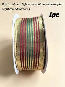 1.5 Inch Wired Edge Ribbon, 25 Yards Per Roll, Assorted Plaid Check Sheer Fabric Wired Ribbon, Multi‑Pattern Decorative Ribbon For Gift Wrapping, Bow Making, Christmas Holiday Home Decoration, DIY Craft Ornament Supplies - multicolor - View 17