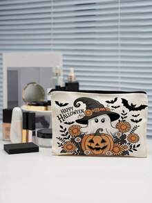 Festive Halloween Canvas Hand Bag, Versatile Organizer Pouch, Suitable As Pencil Case, Cosmetic Bag And Toiletry Bag - View 6