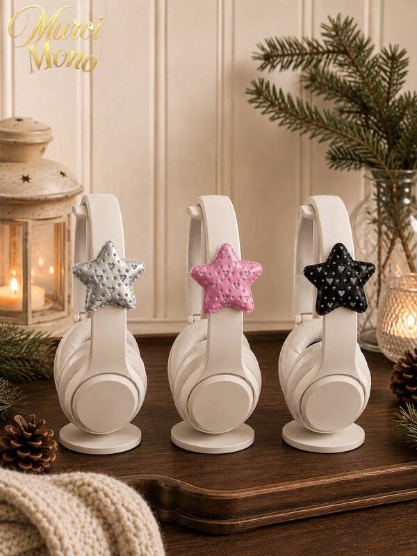 Muroi Mono 1 Pair Star Headphone Charms, Clip-On Gaming Headset Accessories For Over-Ear Headphones, Gaming Desk, Streaming, Daily Decor & Novelty Gift