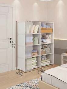 1 buah Lemari Pakaian Sederhana untuk Kamar Tidur, Rumah, Perakitan Mudah, Lemari Pakaian Kain, Penyimpanan Sederhana, Kabinet Penyimpanan Sederhana. Bahan: Pipa Baja Tahan Karat + Kain Non-Anyaman + Plastik - MultiWarna - View 3