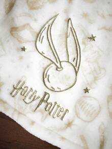 HARRY POTTER X SHEIN 金色刺繡乾髮帽，禮品，居家浴室裝飾夏季乾髮毛巾，返校季 - 白色 - 查看 2