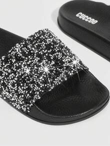 HighSole Woman Shoes Flat Simple Everyday Fashion Slippers For Summer Vacation Shoes Summer Spring Shoes Spring Break Easter For Casual Beach Style For Christmas - Black - View 9
