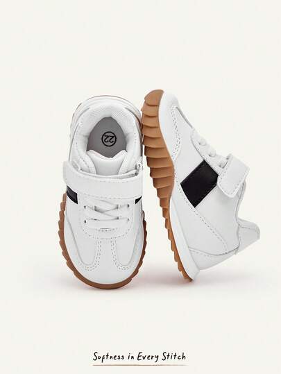 Cozy Pixies A Pair Of Four-Season Versatile Fashion Casual White Cute Flat Casual Sneakers Fashion Versatile Student Campus Boy Baby Sneakers