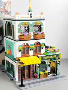 1000Pcs Mini Street View Building Blocks Kit, DIY Assemble Architectural Model With Fine Furniture & Indoor Outdoor Scene Accessories, Fun Stress-Relief Puzzle Toy With High Decorative Ornament Value - Multicolor - View 11