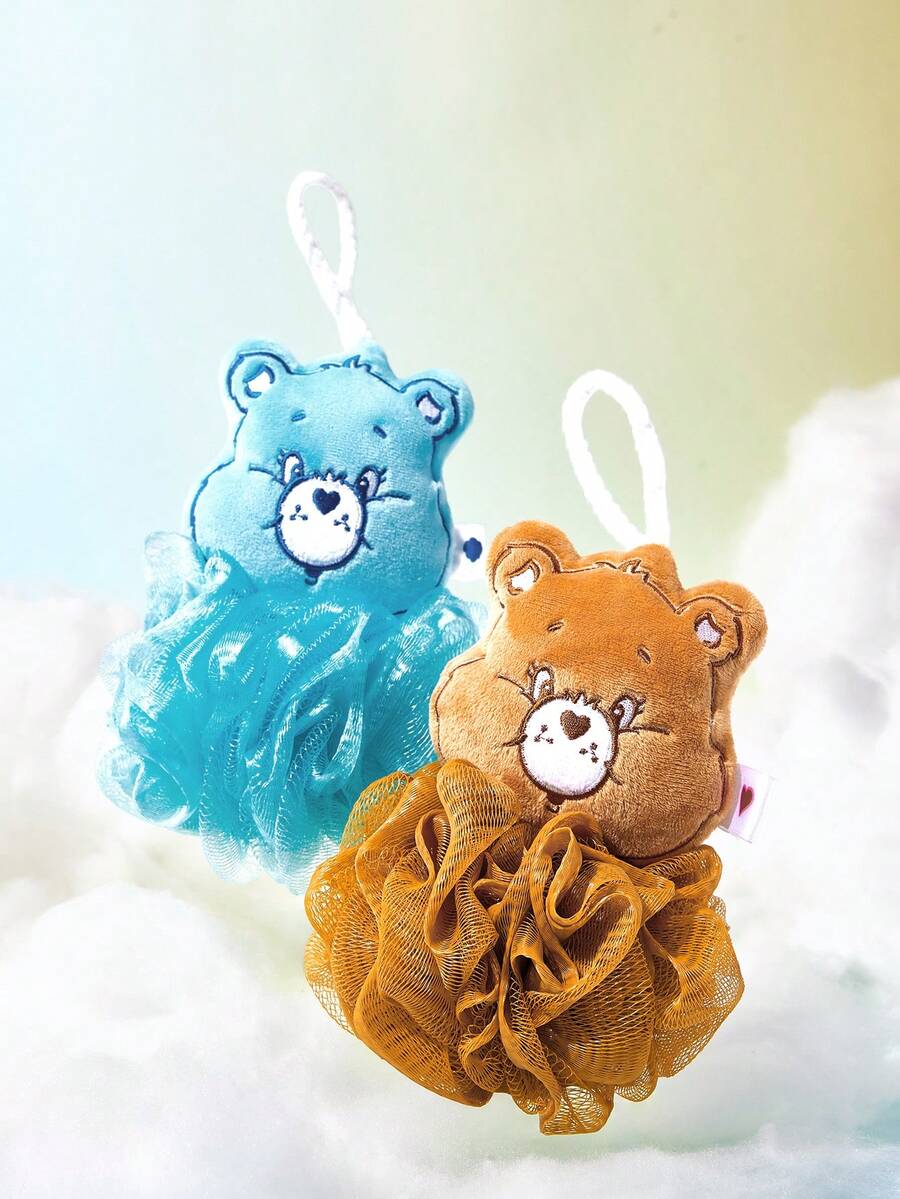 SHEIN X Care Bears 可愛卡通洗澡球 洗澡海綿 超柔軟泡沫網格洗澡球 附掛繩 - 彩色 - 查看 1