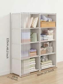 1 buah Lemari Pakaian Sederhana untuk Kamar Tidur, Rumah, Perakitan Mudah, Lemari Pakaian Kain, Penyimpanan Sederhana, Kabinet Penyimpanan Sederhana. Bahan: Pipa Baja Tahan Karat + Kain Non-Anyaman + Plastik - MultiWarna - View 7