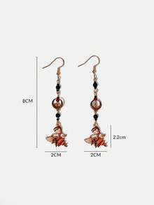 Betty Boop x SHEIN A Pair Of New Creative Cartoon Stud Earrings, IP Joint Design, Lovely Personalized, Simple And Generous, Can Also Be Used As Accessories - Gold - View 5