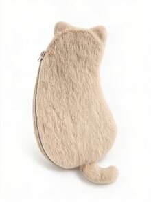 1pc Cat Shaped Plush Pencil Case, Cute Soft Large Capacity Stationery Storage Bag, Japanese Style Cute Cat Pen Pouch, Suitable For School, Office, Study, Desk Storage And Small Item Organization,Back To School. - Cute Cat - View 12