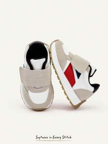 Cozy Pixies Four Seasons Fashion Versatile Fun Cute Contrasting Colors Multi-Color Matching Boys Soft Bottom Flat Bottom Baby Sports Shoes College Style Outdoor P - White - View 1