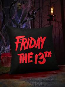 WB Horror X SHEIN 1件 星期五13號枕頭套（不含枕芯），尺寸 45*45cm，柔軟舒適的絨毛布料，適用於居家裝飾、汽車、禮品等 - 彩色 - 查看 2