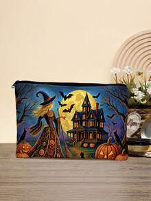 Festive Halloween Canvas Hand Bag, Versatile Organizer Pouch, Suitable As Pencil Case, Cosmetic Bag And Toiletry Bag - View 12
