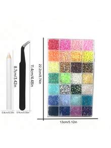40000Pcs 3mm Flat Back Resin Rhinestones Kit, 48 Assorted Colors Resin Gems With Complete Tools, Versatile DIY Ornament Accessories For Garments Shoes Facial Makeup Water Tumblers - 3mm - View 3