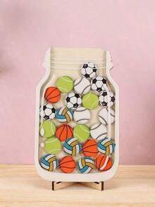 1PC Classroom Star Reward Jar With Cool Teaching Stickers -Wooden, Perfect For Home & School Motivation Stickers ForTeachers Classroom Reward Jar Back To School - Multicolor - View 12