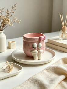 Cute Cartoon Shy Girl Hugging Legs Pen Holder, Large Capacity Makeup Brush Organizer, Entryway Storage Decorative Ornament - Girl pen holder - View 7