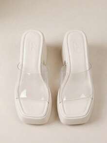 HighSole 时尚果冻凉鞋春夏季度假鞋夏季派对坏蛋别致华丽风格春季鞋春假复活节 - 無色 - 查看 9