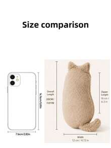 1pc Cat Shaped Plush Pencil Case, Cute Soft Large Capacity Stationery Storage Bag, Japanese Style Cute Cat Pen Pouch, Suitable For School, Office, Study, Desk Storage And Small Item Organization,Back To School. - Cute Cat - View 4
