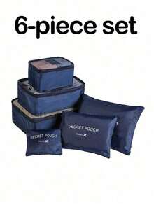 Set 6 Tas Penyimpanan Perjalanan, Organizer Serbaguna dengan Tas Kosmetik & Kantong Kebersihan, Tas Koper Lipat Anti Debu untuk Pakaian, Sepatu, Pakaian Dalam, Perlengkapan Penyimpanan Lemari untuk Kamar Tidur dan Sekolah - MultiWarna - View 15