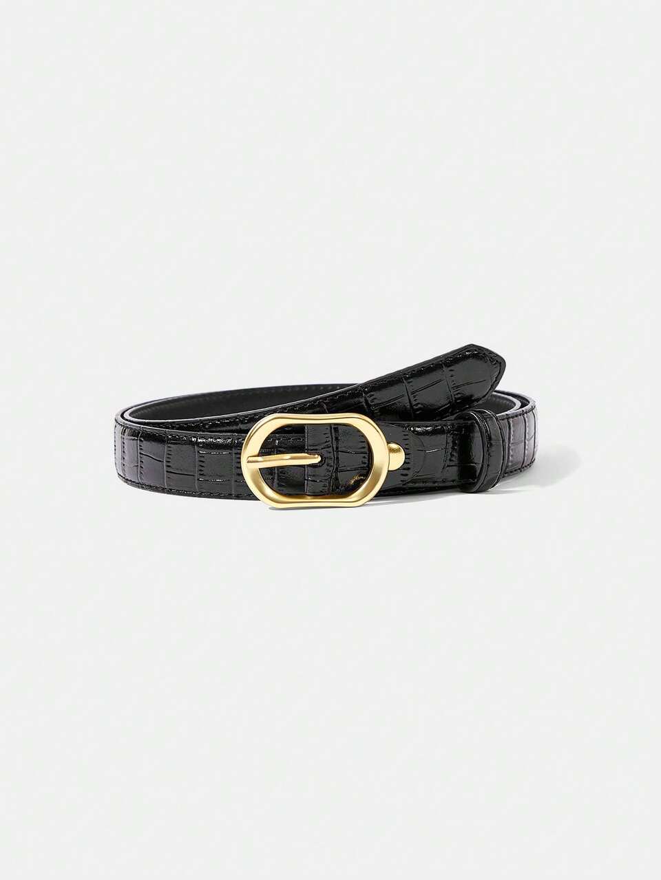 MOTF PRE BLACK SLUB PATTERN FASHION BELT
