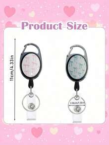 1pc Minimalist Versatile Oval Cherry Pattern Single-Sided ID Badge Reel, Personalized Badge Holder Clip, Interesting Medical/Nursing Work ID Card Holder, Office Staff, Teacher, Nurse, Student ID Badge Accessory (Floral) - A - View 3