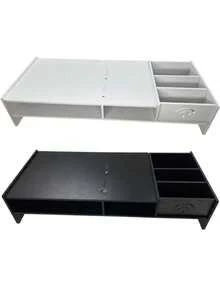 Penyangga Monitor Hitam, Braket Penyimpanan Meja dengan Tempat Pena dan Kompartemen Penyimpanan, Rak Angkat Komputer, Pengatur Keyboard Kantor/Pelajar. - Dudukan penguat WIFI - View 9