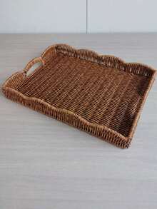 This Modern, Minimalist, Multi-Functional Faux Rattan Fruit Drainer Can Be Used As A Desktop Display Basket, Storage Basket, Tray, Or Even A Bread Basket For The Living Room. - Multicolor - View 12