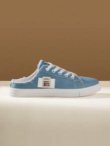 CUCCOO EASI Women's Shoes Are Fashionable And Casual Solid-Color Canvas Shoes, A Must For Spring And Summer Vacation Back-To-School Season - Royal Blue - View 1