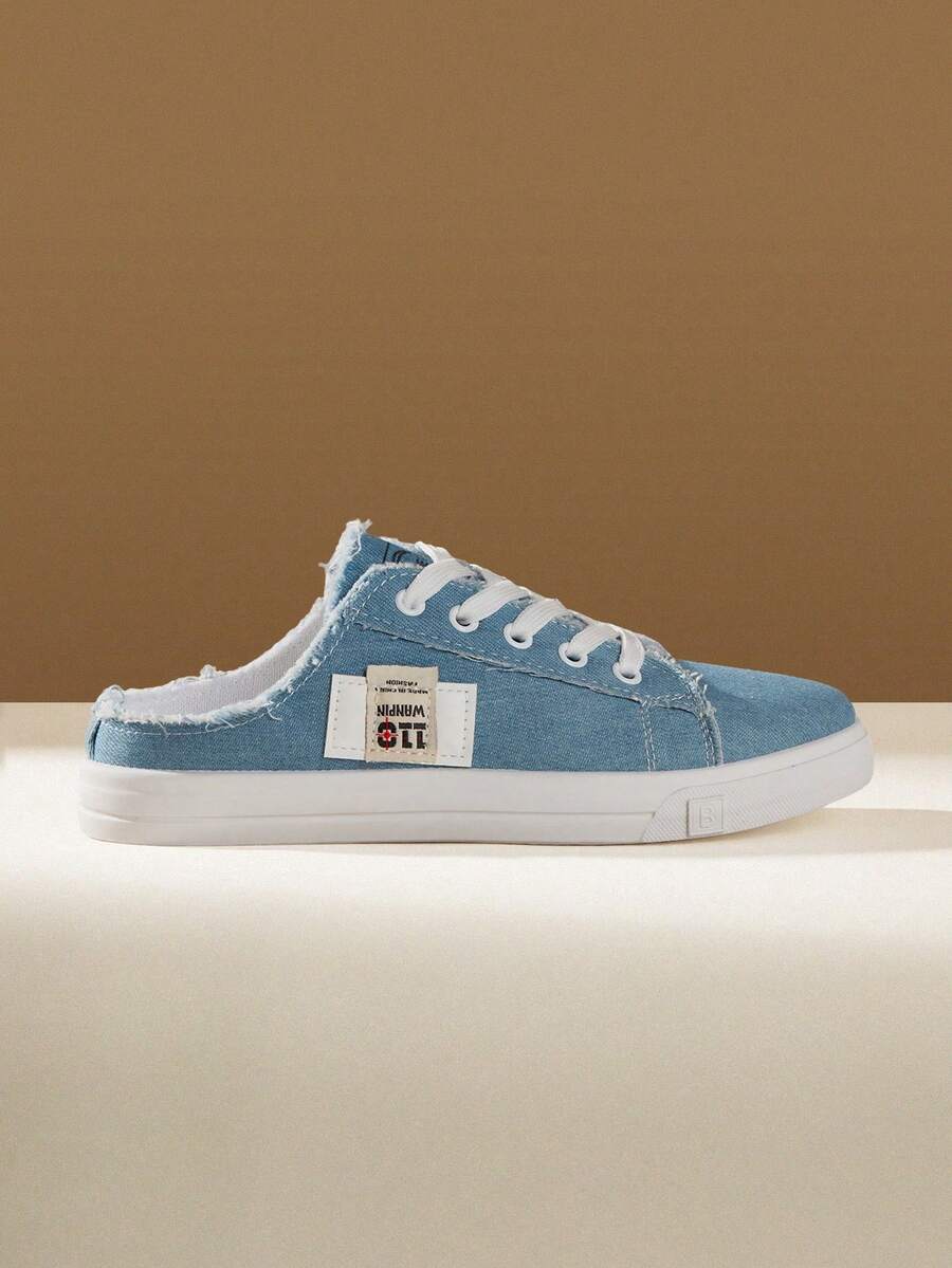 CUCCOO EASI Women's Shoes Are Fashionable And Casual Solid-Color Canvas Shoes, A Must For Spring And Summer Vacation Back-To-School Season - Royal Blue - View 1