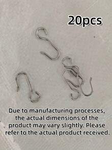 10/20/40/60/100pcs Metal Curtain Track Hooks - S-Shape Small Drape Hooks, Pin Hooks, Roller Gliders For Ceiling Mount Track, Curtain & Shower Rod, Home Bathroom Decor, Fall Decor, Back To School, Ceiling Hangers - Silver - View 7