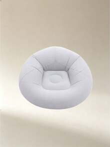 1pc Inflatable Sofa With Footrest, Flocked Surface Air Couch For Adults, Portable Waterproof Camping Lounge Chair With Footstool, Home & Outdoor Use - Chair - View 15