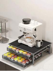 1pc Coffee Machine Stand With Pull‑Out Drawers, Metal Coffee Capsule Holder Organizer For Kitchen Countertop - Multicolor - View 8